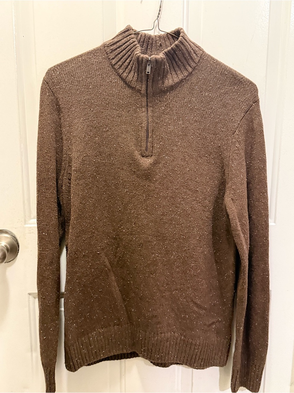 Sonoma Men's Brown Quarter-Zip Sweater Pull over Size M